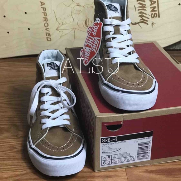 NWT VANS SK8-HI Tiger’s Eye Suede Canvas Brown - Picture 4 of 6
